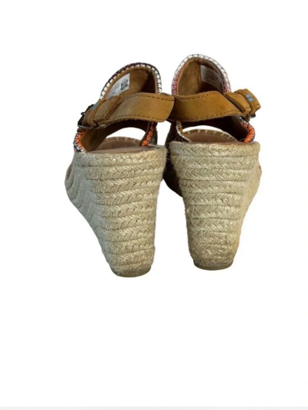 Toms Multicolor Woven Espadrille Wedge Sandals - Brown Straps